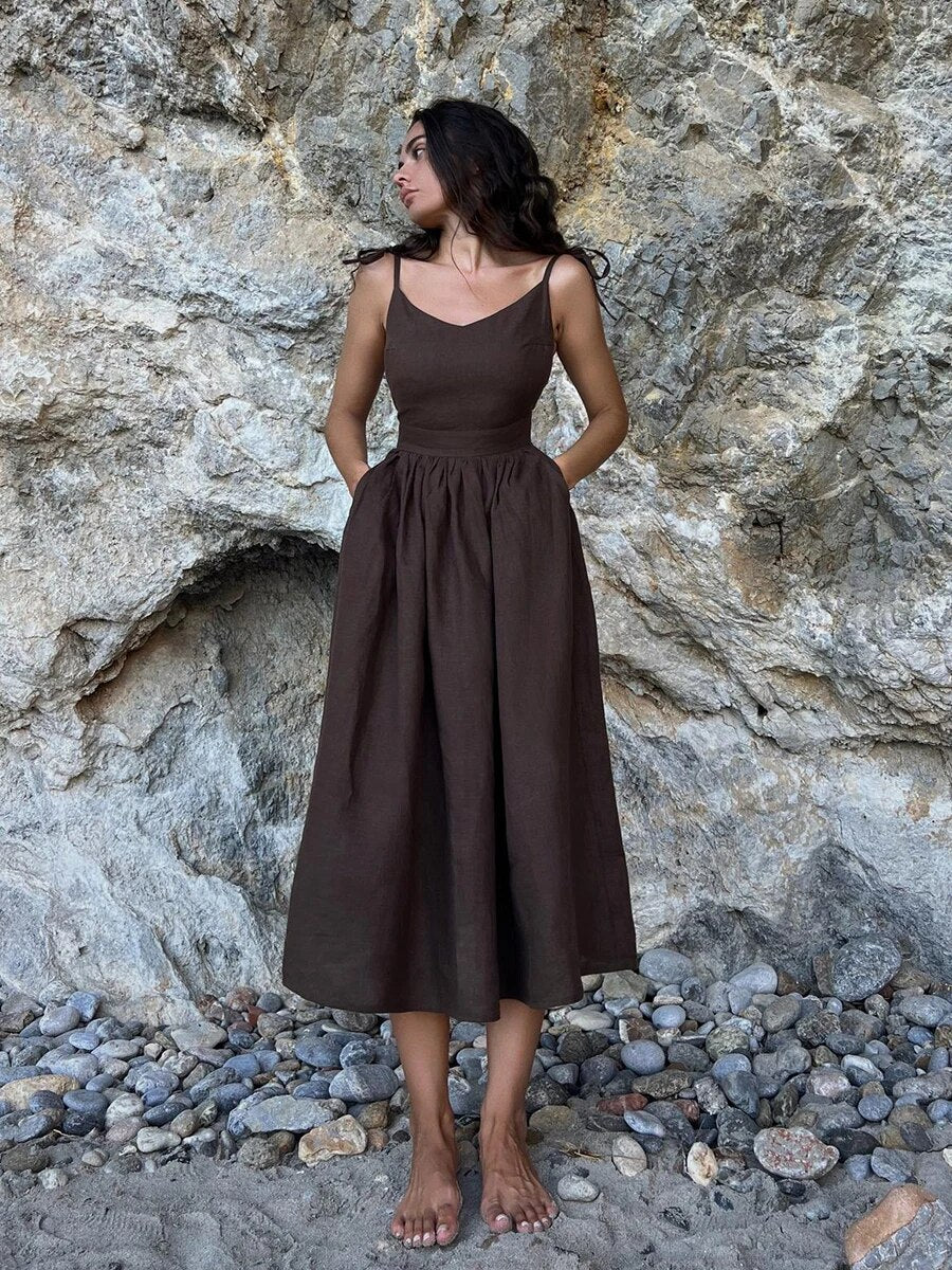 Allegra | Linnen Vintage Look Strandjurk