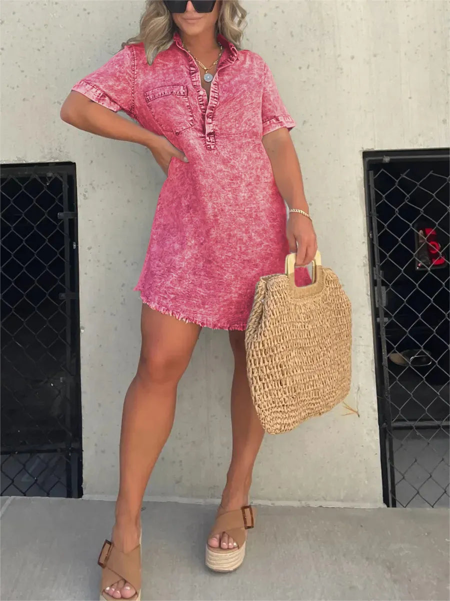 Lina | Zomerse Spijkerlook Jurk