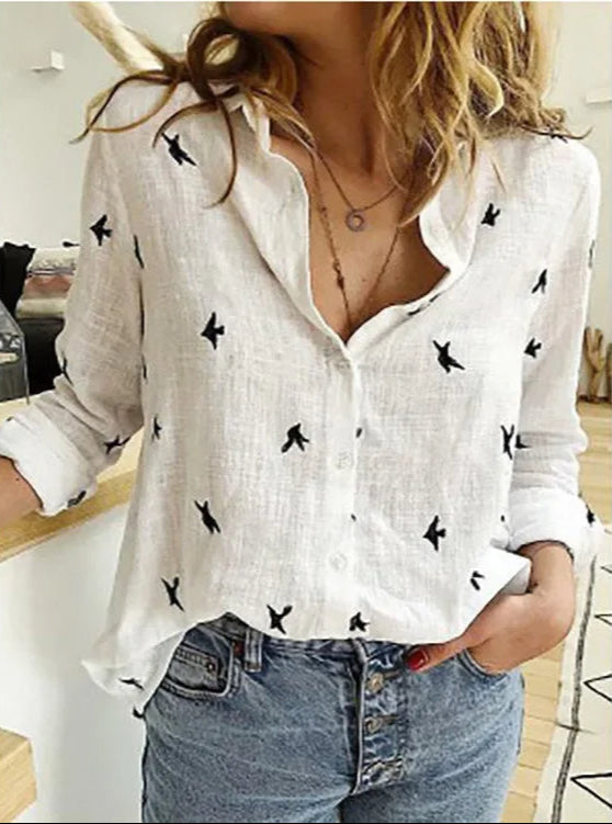 Vintage Linnen Blouse voor Dames
