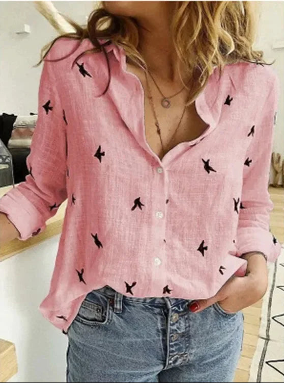 Vintage Linnen Blouse voor Dames