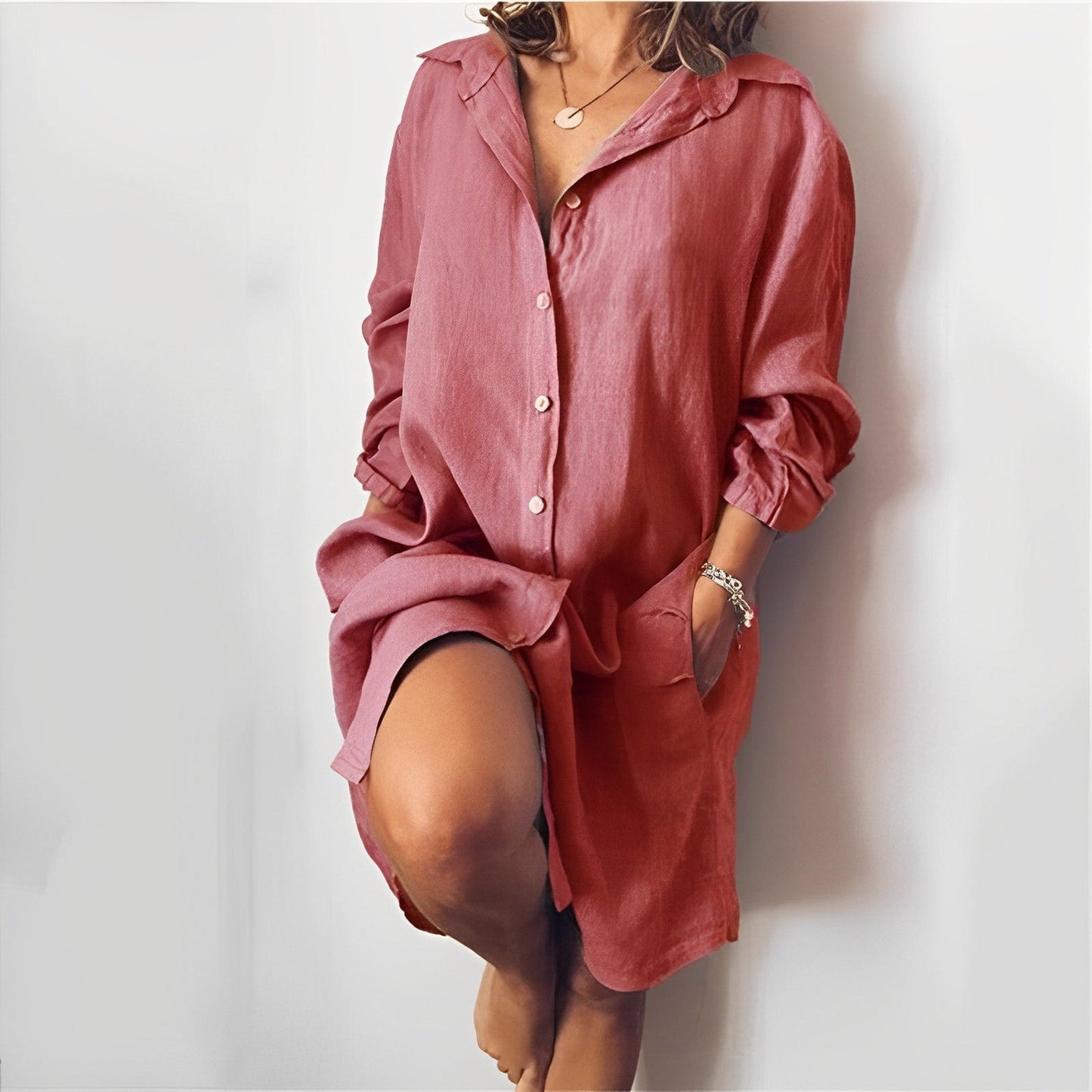Jalisia | Stijlvolle Dames Shirt Jurk met Zakken