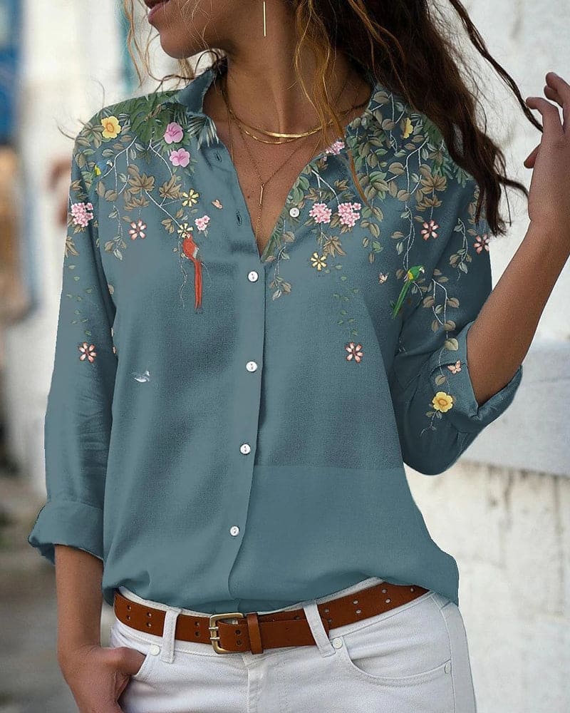 Blouse met Lange Mouwen en Bloemenprint