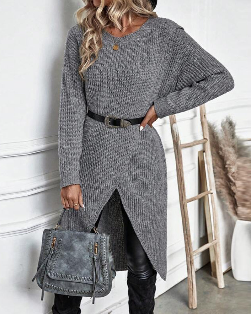 Jaylin | Effen Kleurige Jurk