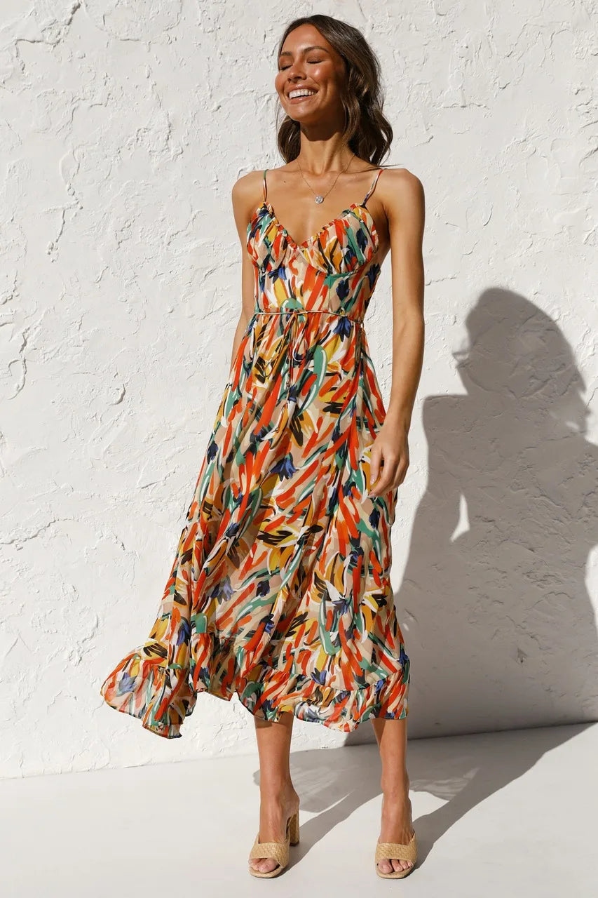 Jenny | Vrolijk & Elegante Midi Zomerjurk
