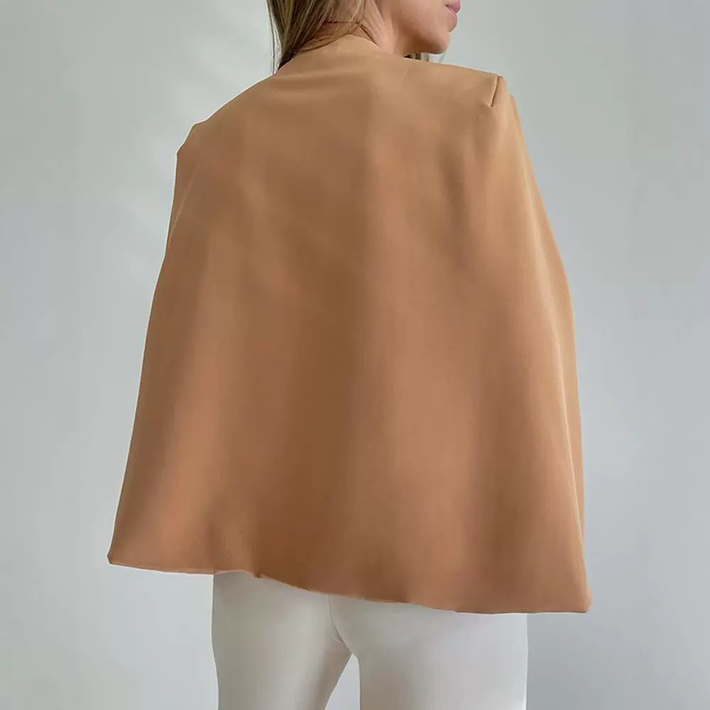 Caileigh | Kraagloze Dames Jas met Sjaal – Minimalistisch Design & Tijdloze Elegantie