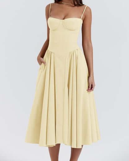 Stijlvolle Midi Jurk met Corset