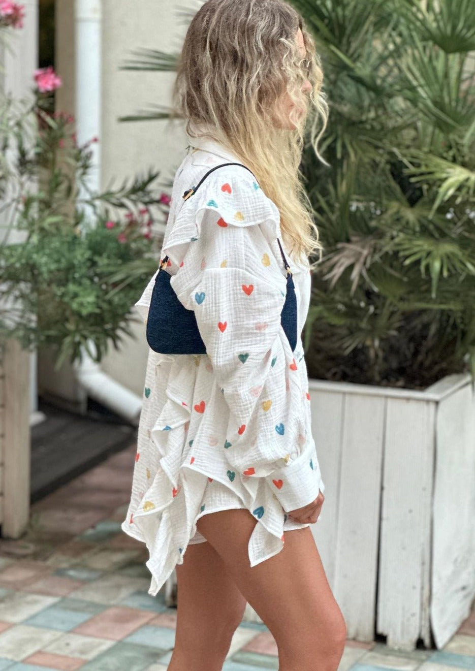 Jenika | Loungewear Set van Katoen met Hartjes Print - Zomers & Stijlvol