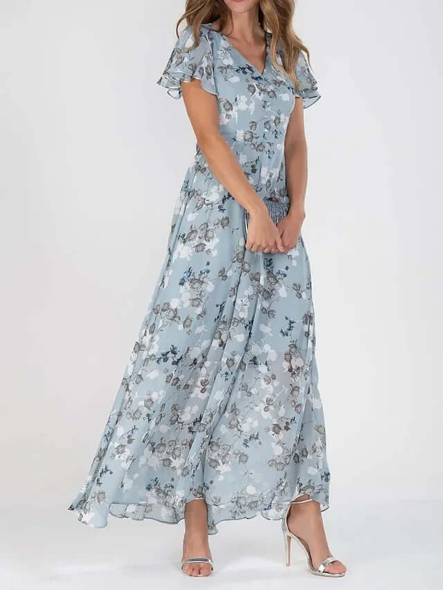 Elegante Maxi Zomerjurk met Bloemenpatroon