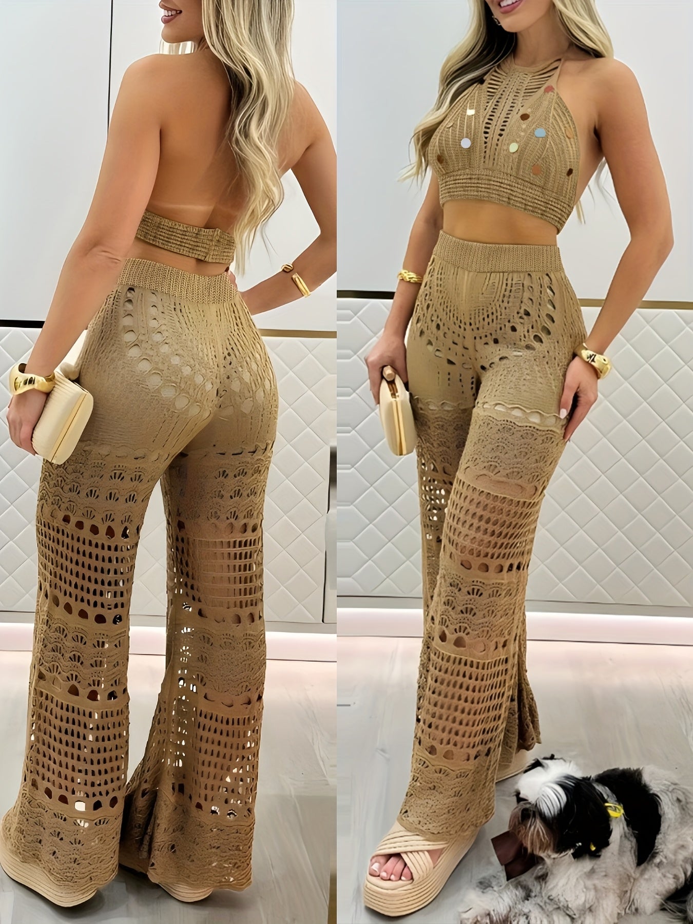Gehaakte Co-ord Set met Boho-Chic Flair