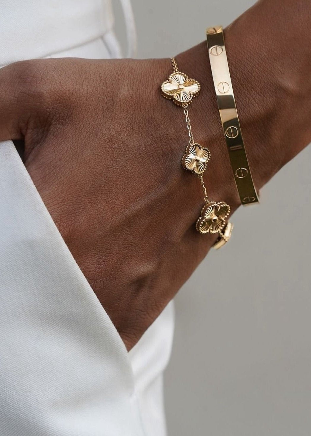 Bride | Goudkleurige Klaver Armband – Roestvrij & Hypoallergeen