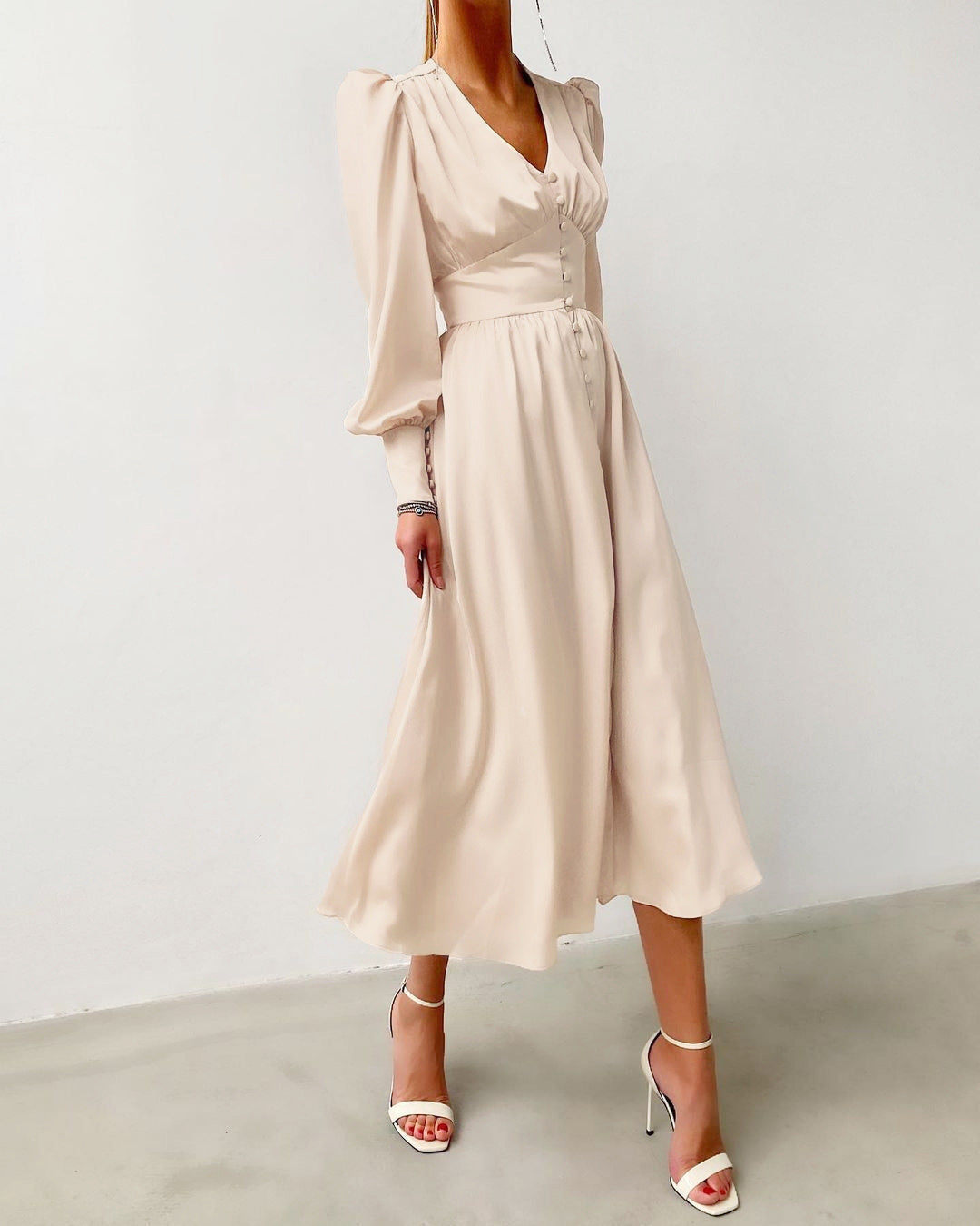 Vintage-Chique Midi Jurk