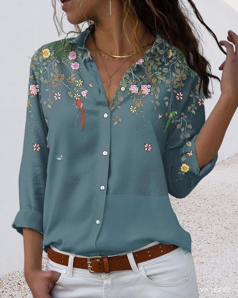 Blouse met Lange Mouwen en Bloemenprint