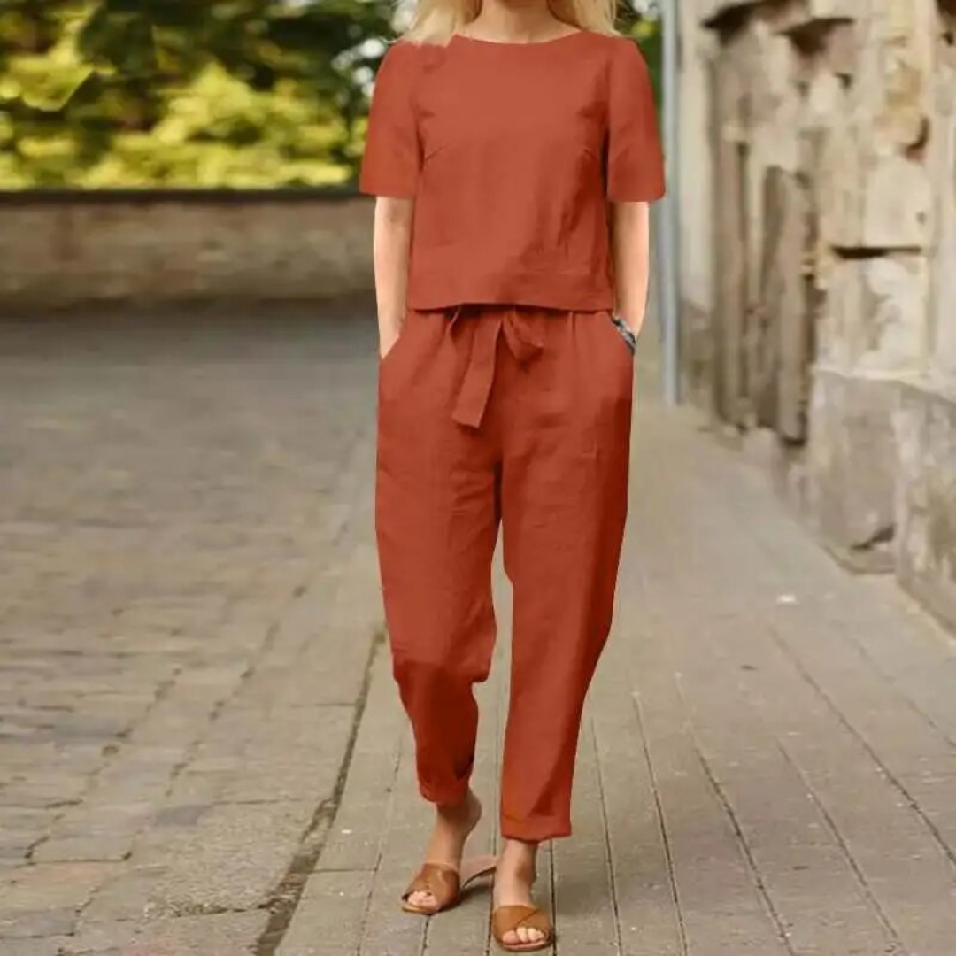Comfortabele Tweedelige Linnen Set voor Dames