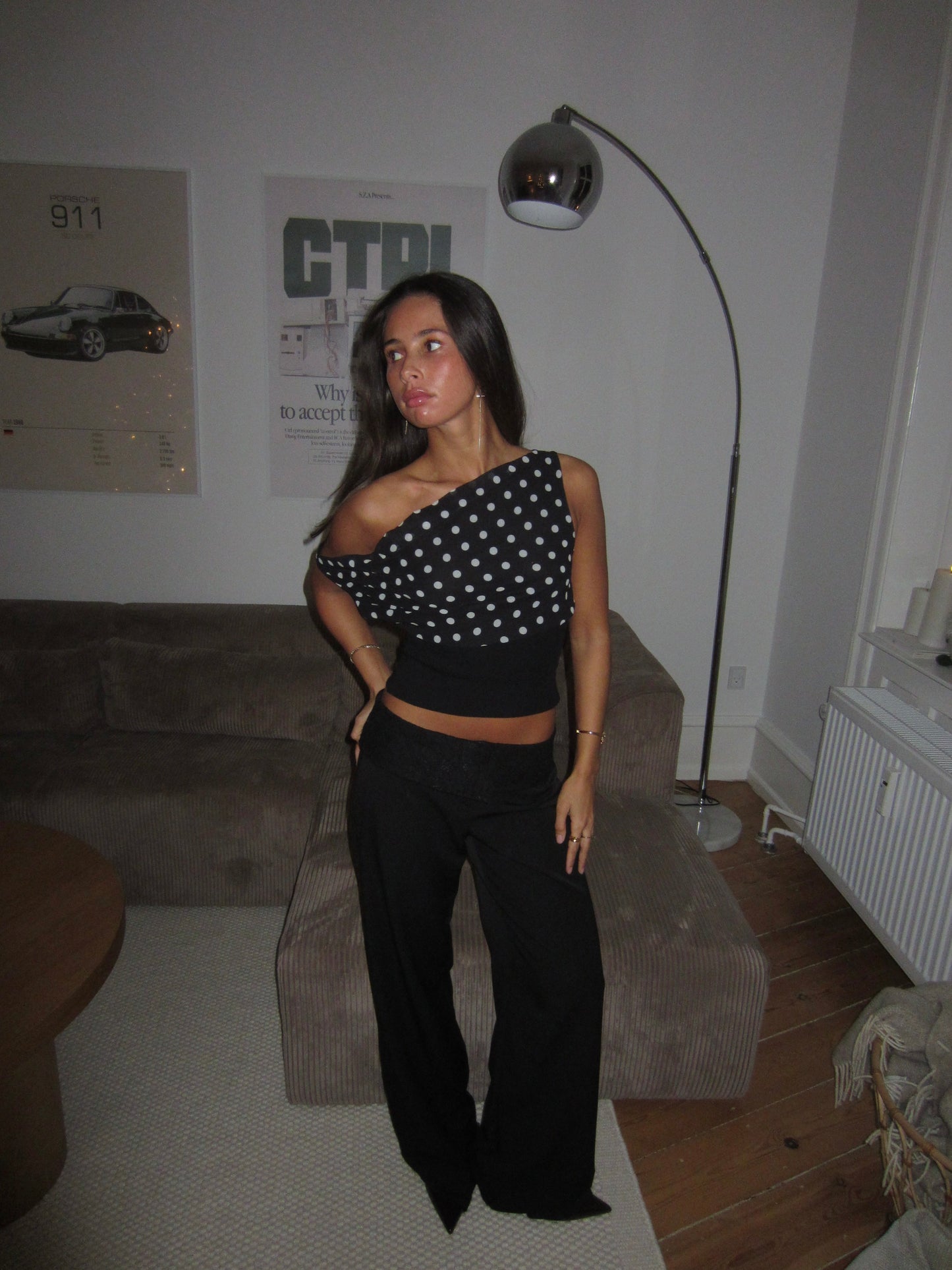 Zoey | Off-Shoulder Top met Polkadot Print