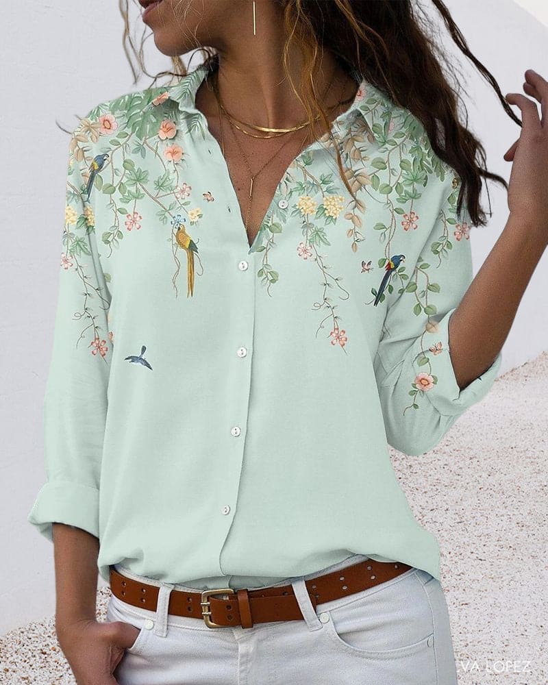 Blouse met Lange Mouwen en Bloemenprint