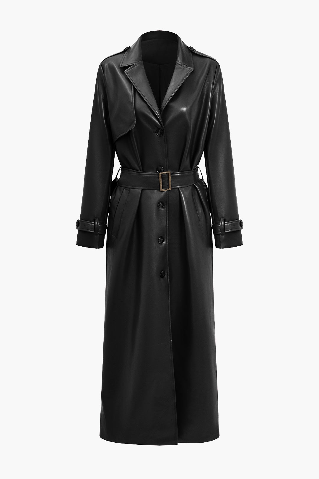 Vevila | Stijlvolle Trenchcoat Dames – Imitatieleer met Ceintuur - Bordeaux en Zwart