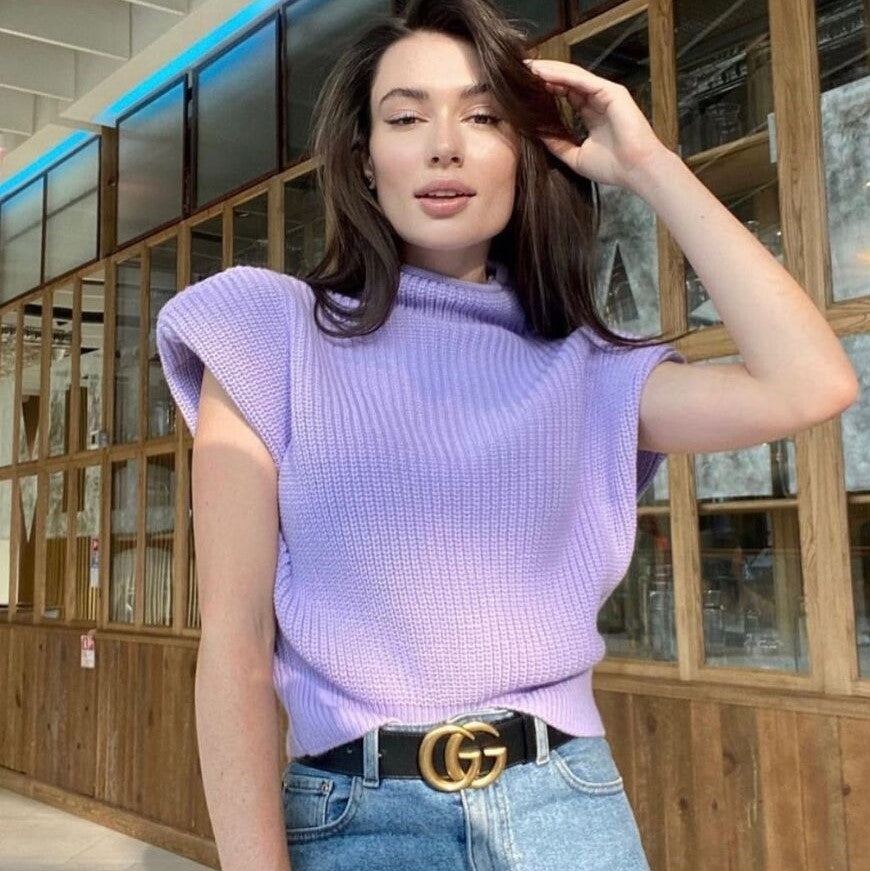Jianna | Turtleneck Pullover met Korte Mouwen