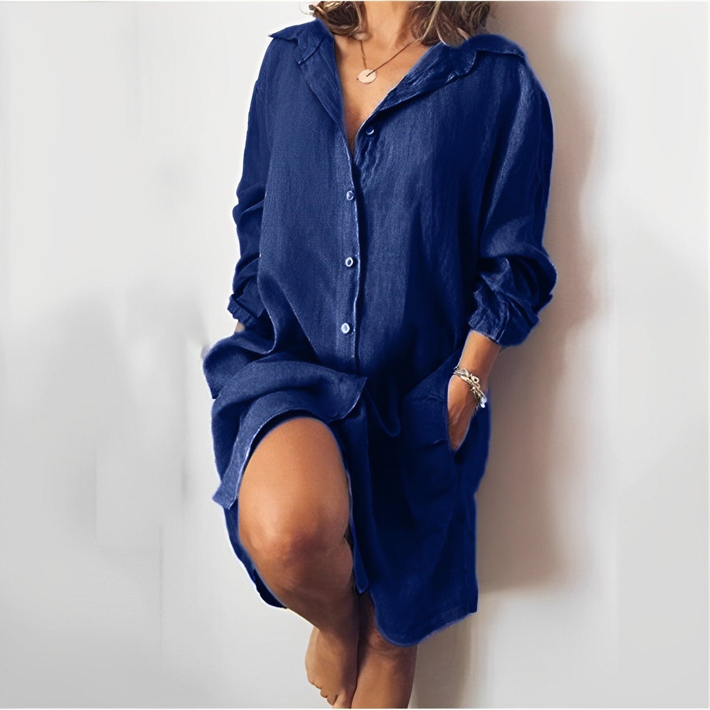 Jalisia | Stijlvolle Dames Shirt Jurk met Zakken
