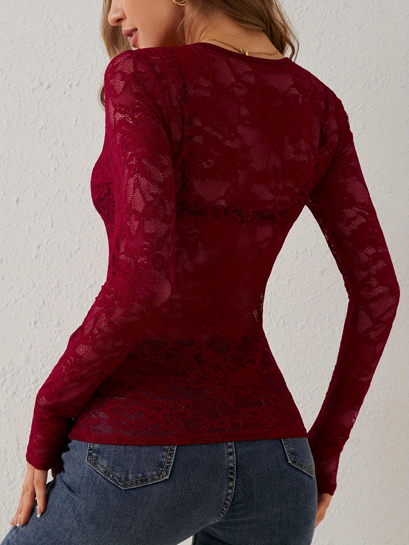 Kanten V-Hals Top