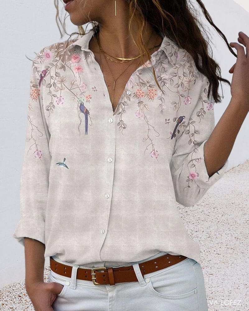 Blouse met Lange Mouwen en Bloemenprint