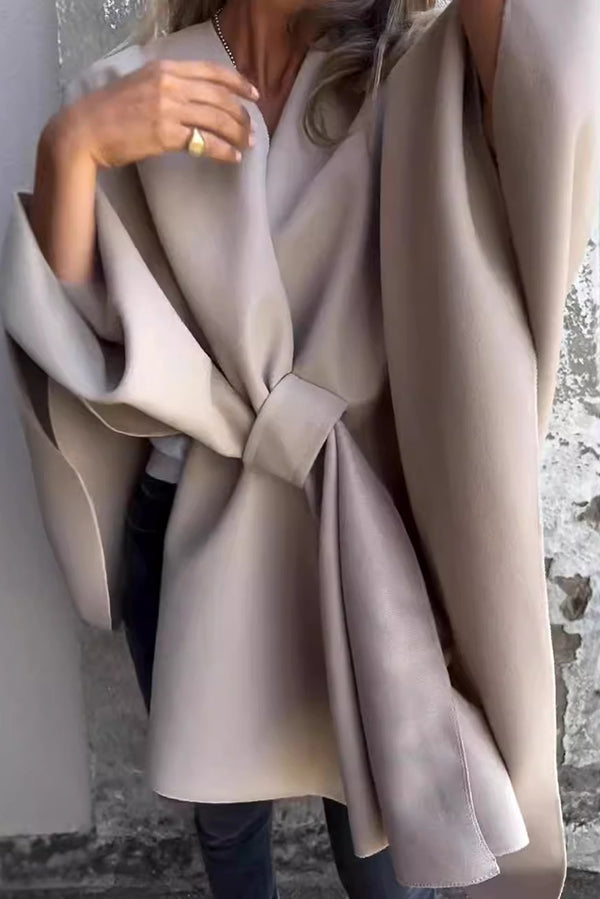 Alisa | Modieuze Dames Cape Shawl – Tussenjas met Elegante Open Stijl