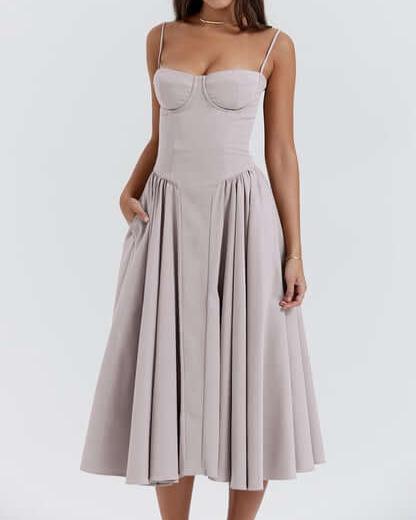Stijlvolle Midi Jurk met Corset