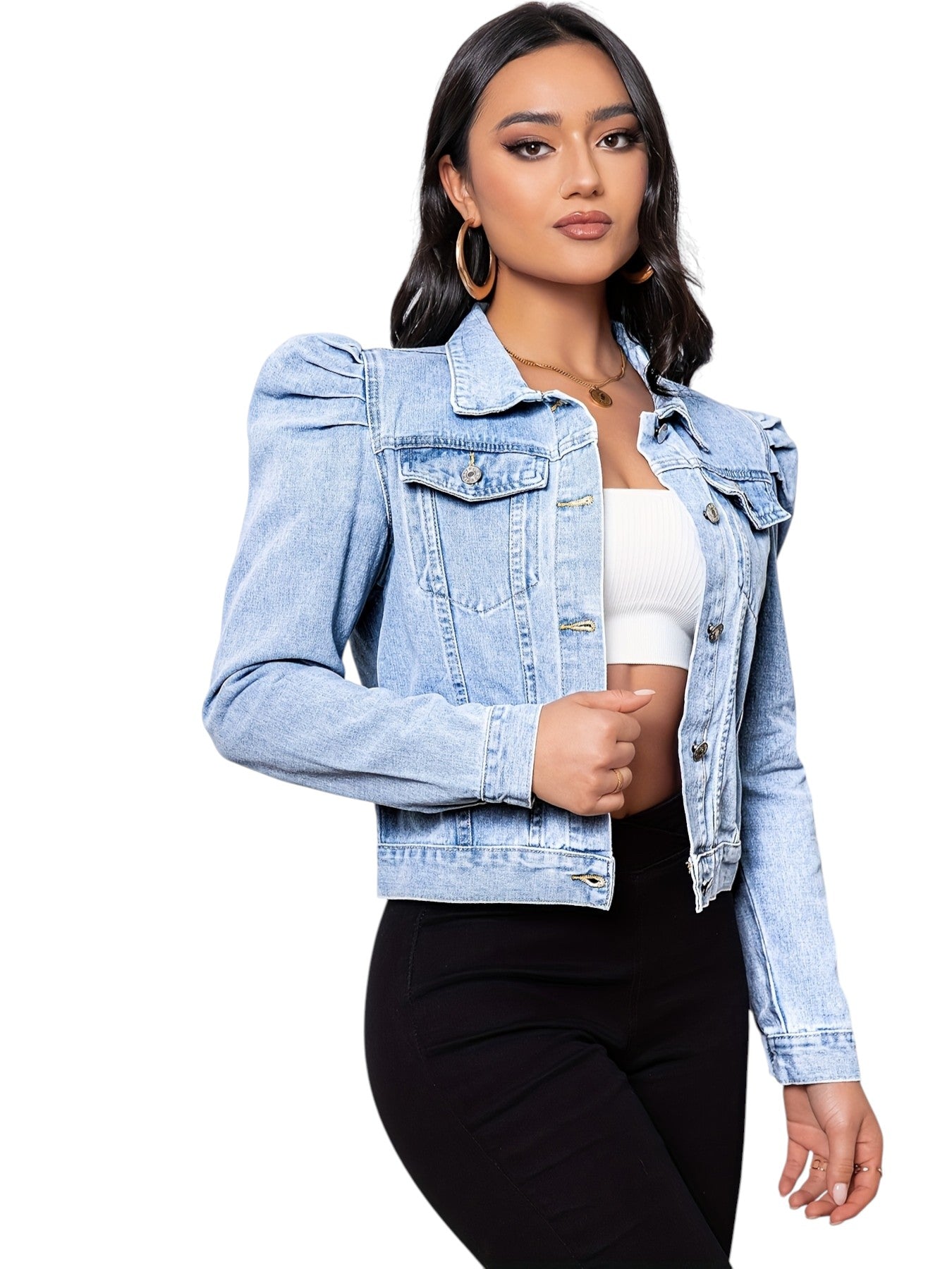Cropped Spijkerjasje met Elegante Twist