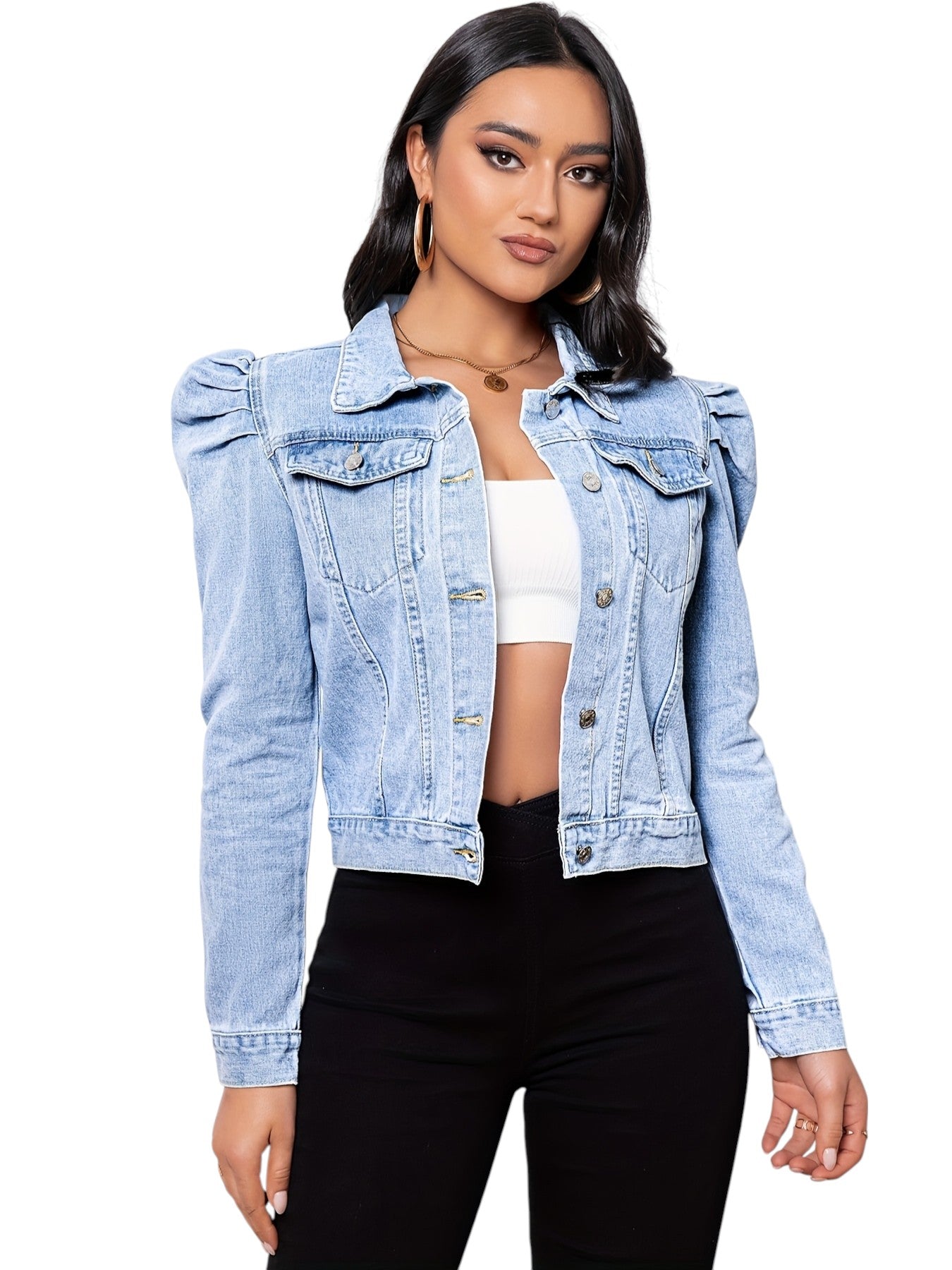 Cropped Spijkerjasje met Elegante Twist