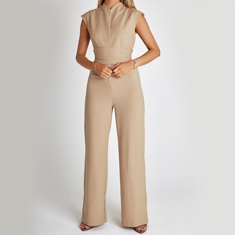 Roselin | Elegante Mouwloze Jumpsuit met Strikceintuur