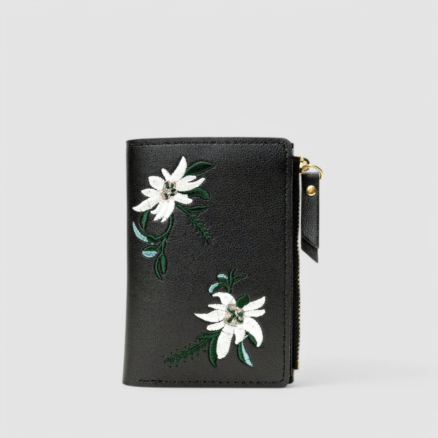 Nour | Geborduurde Orchidee Portemonnee