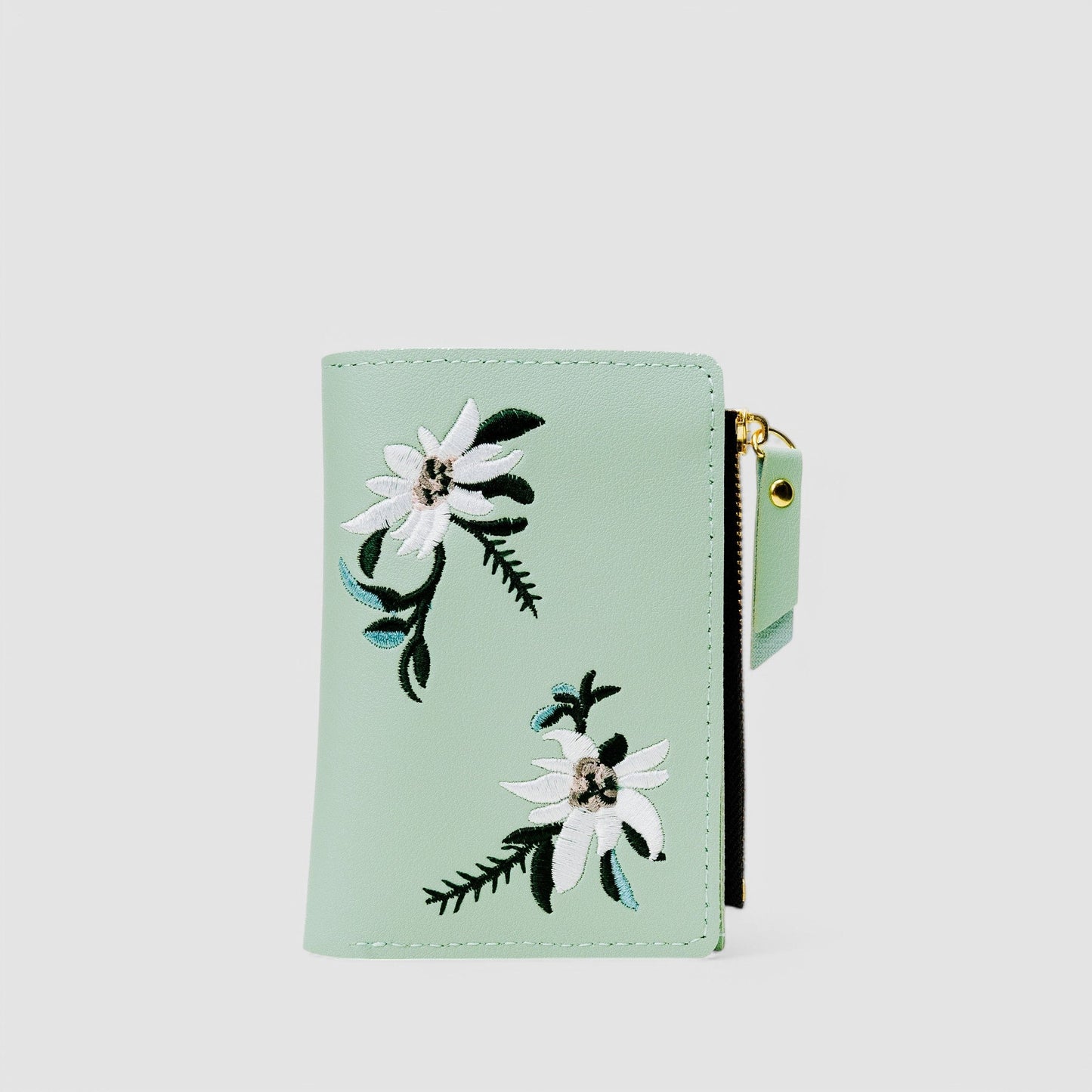 Nour | Geborduurde Orchidee Portemonnee