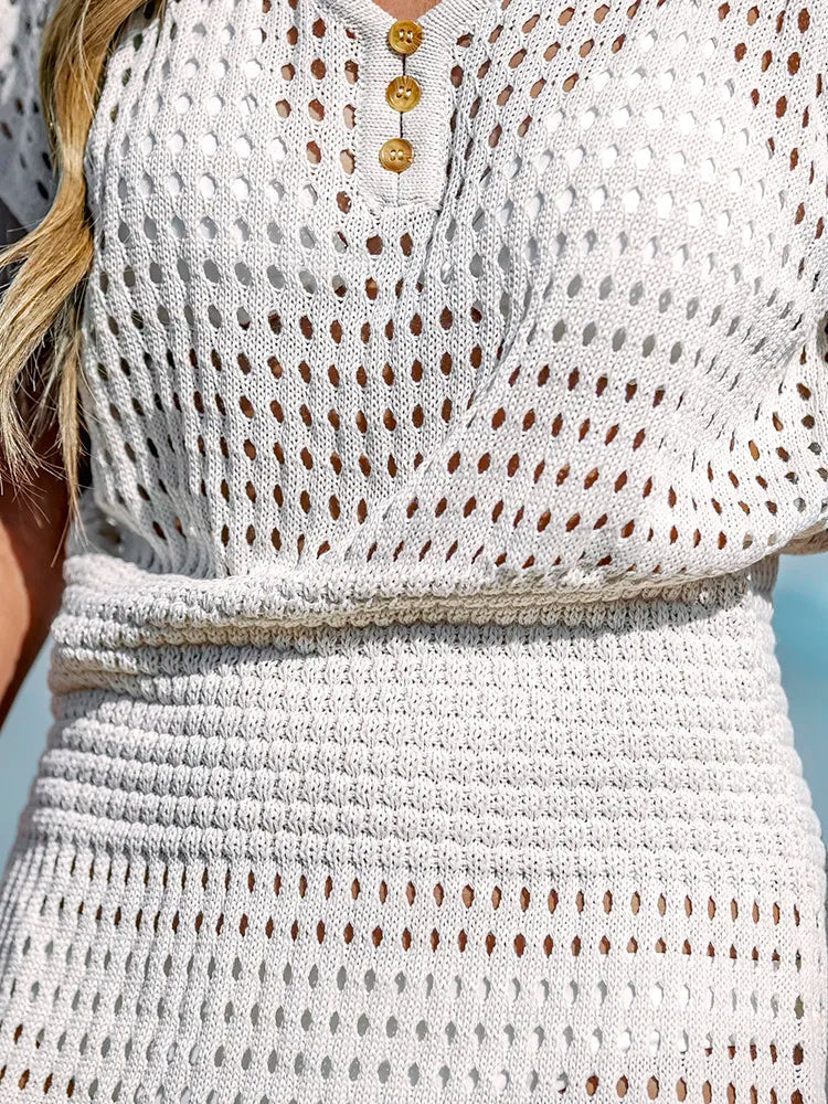 Elvina | Gehaakte Mini Strandjurk – Boho Maxi Cover-Up