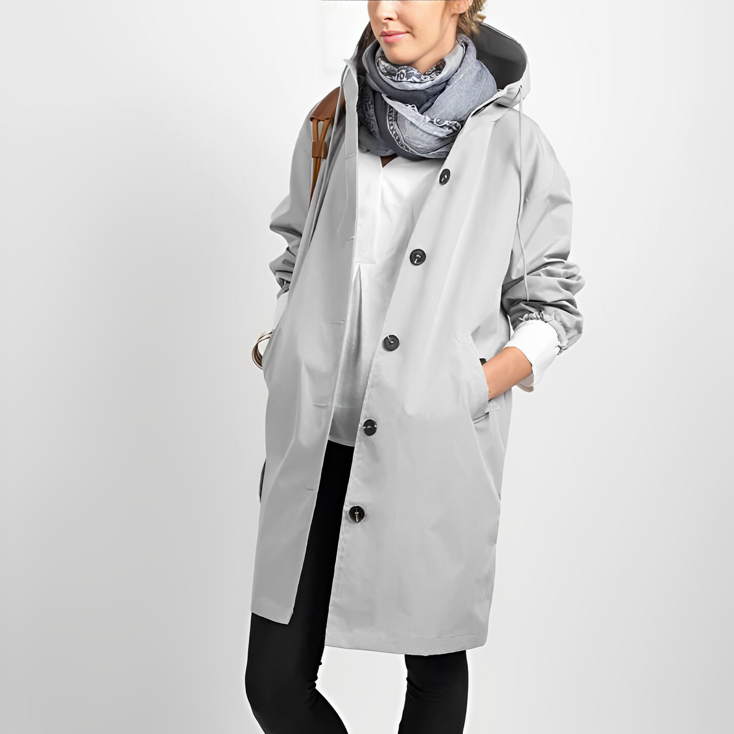 Rina | Lange Regenjas Dames - Waterdicht met Capuchon, Hoogwaardige Bescherming