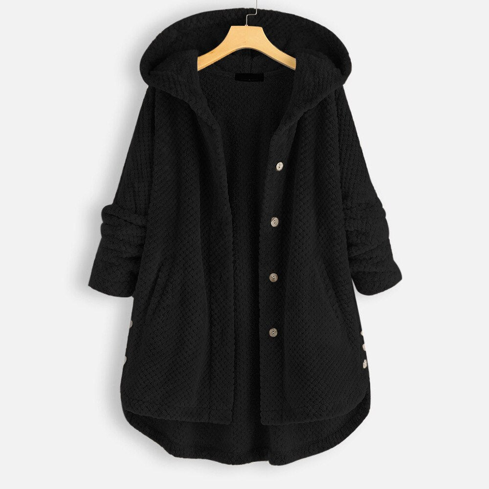 Ava | Dames Fleece Winterjas - Trendy Jack met Capuchon, Comfortabel en Warm