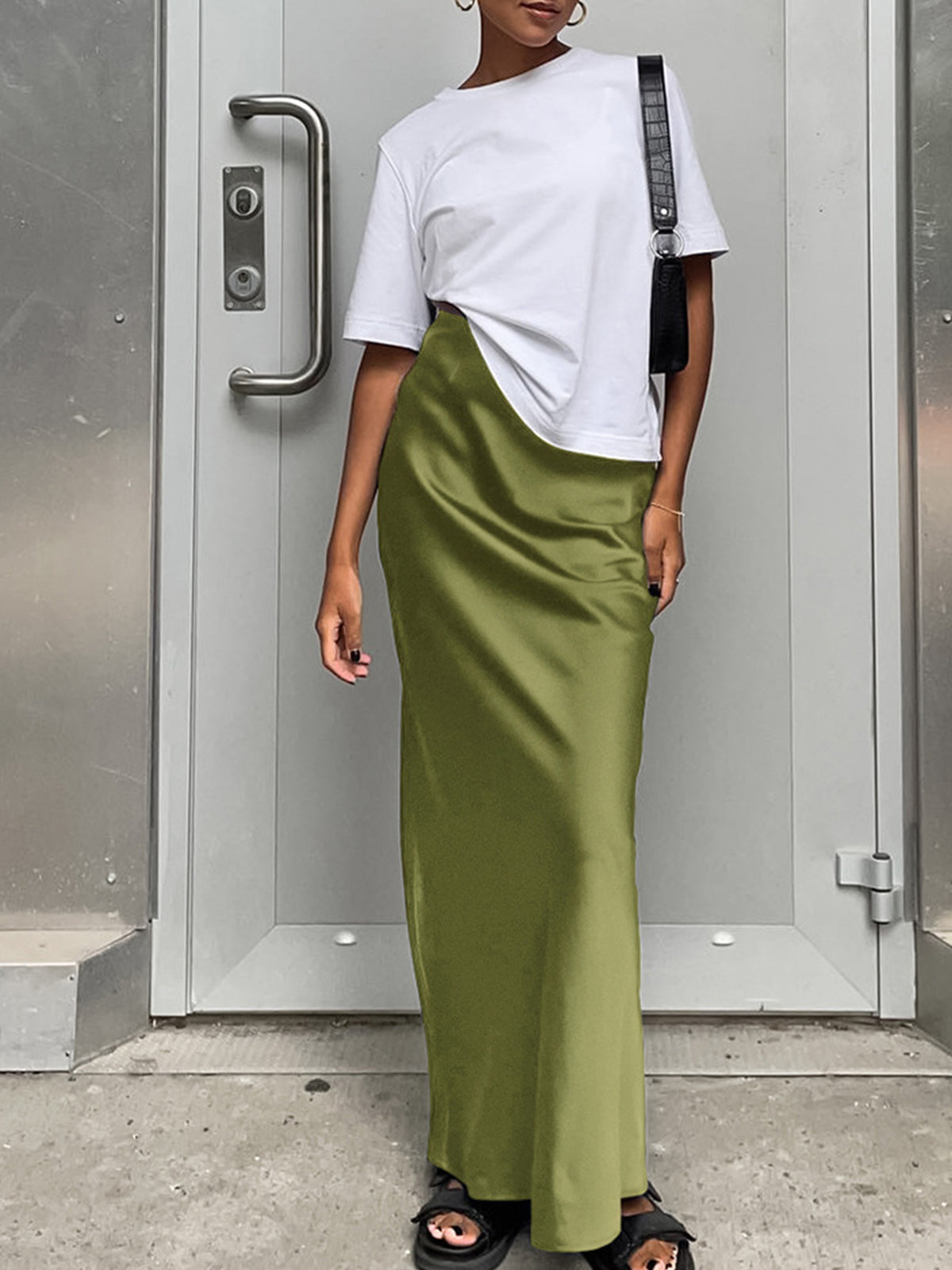 Evie | Satijnen Maxi Rok Dames