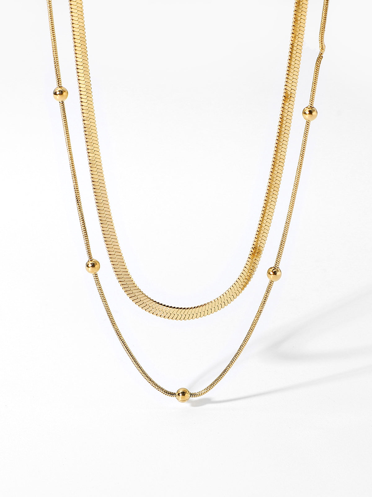 Kacey | Gelaagde Goudkleurige Ketting met Kralen
