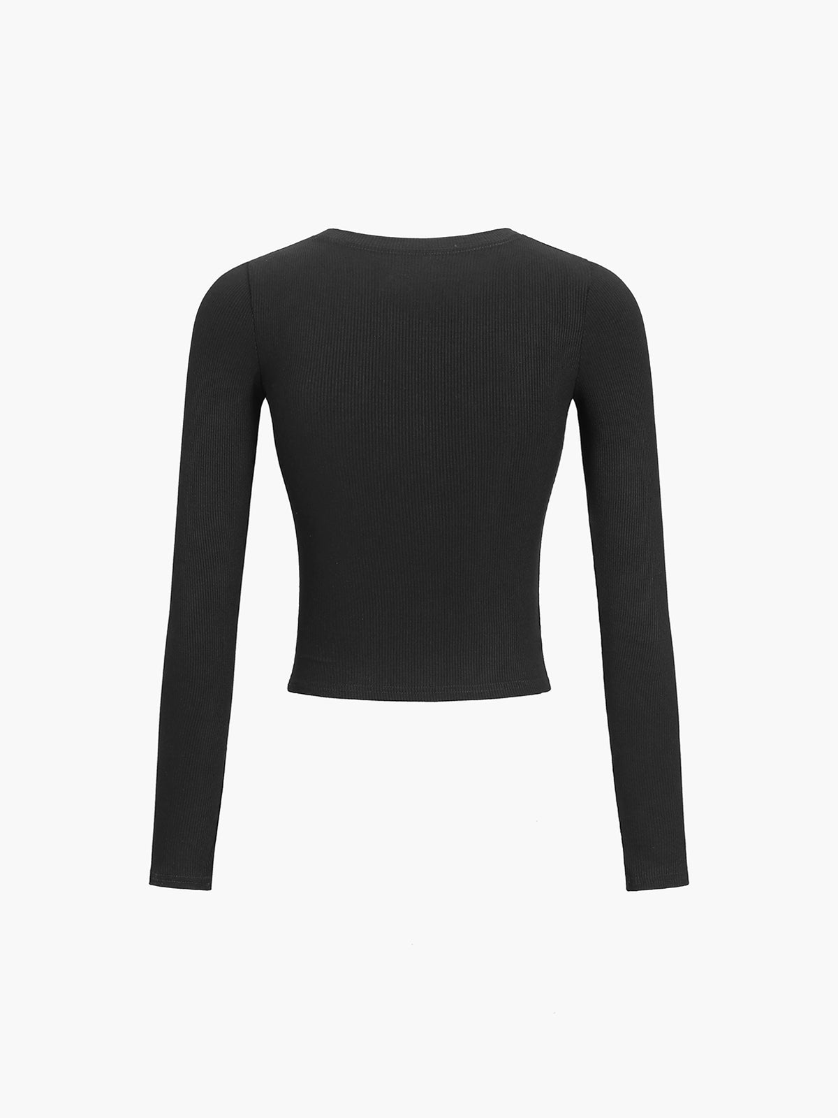 Alvara | Crop Shirt Dames van Ribstof met Lange Mouwen