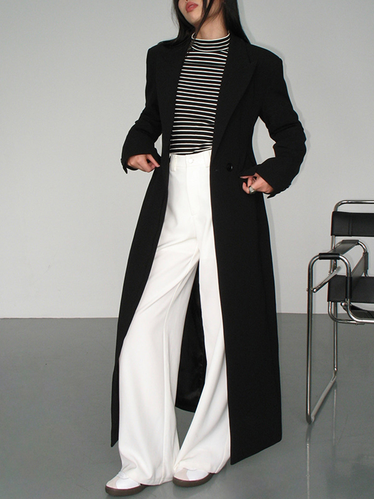 Morella | Dames Blazer Jas met Kraag en Zakken – Elegant Lang Model