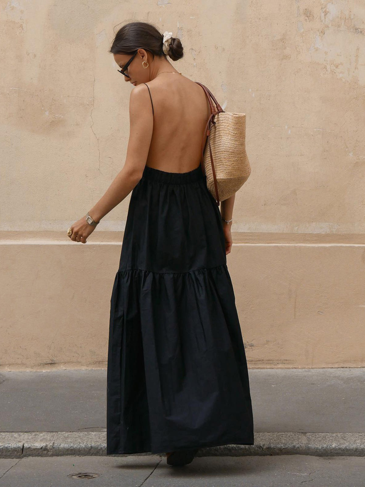 Nowy | Luchtige Maxi Jurk met Open Rug