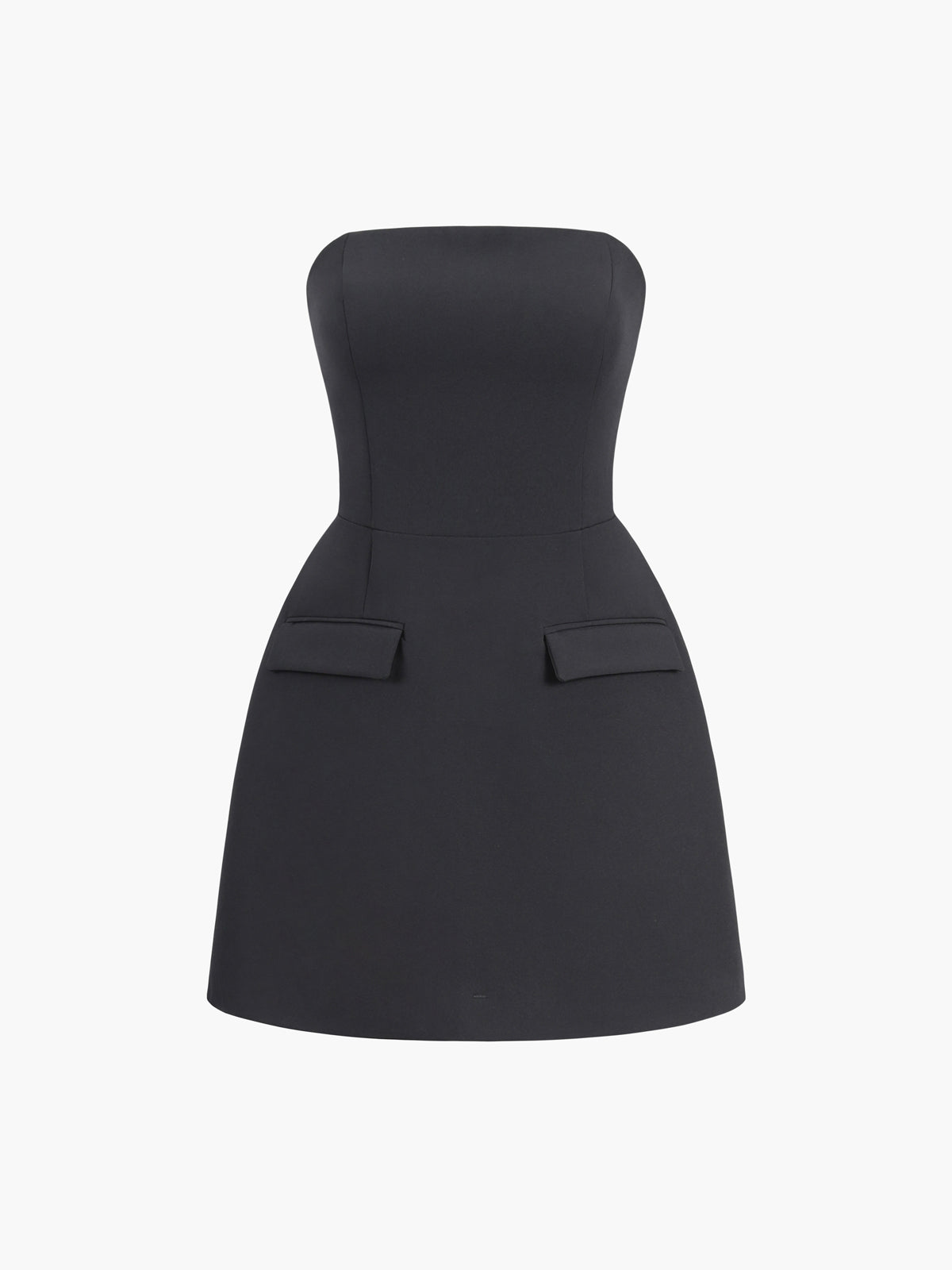 Freja | Zwarte Strapless Mini Jurk – Slim Fit Cocktailjurk