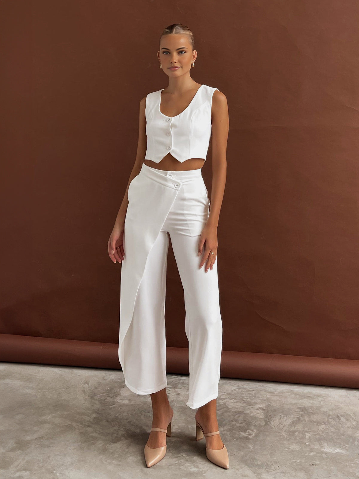 Asymmetrische Straight Leg Broek voor Dames - Stijlvol met Driekwart model