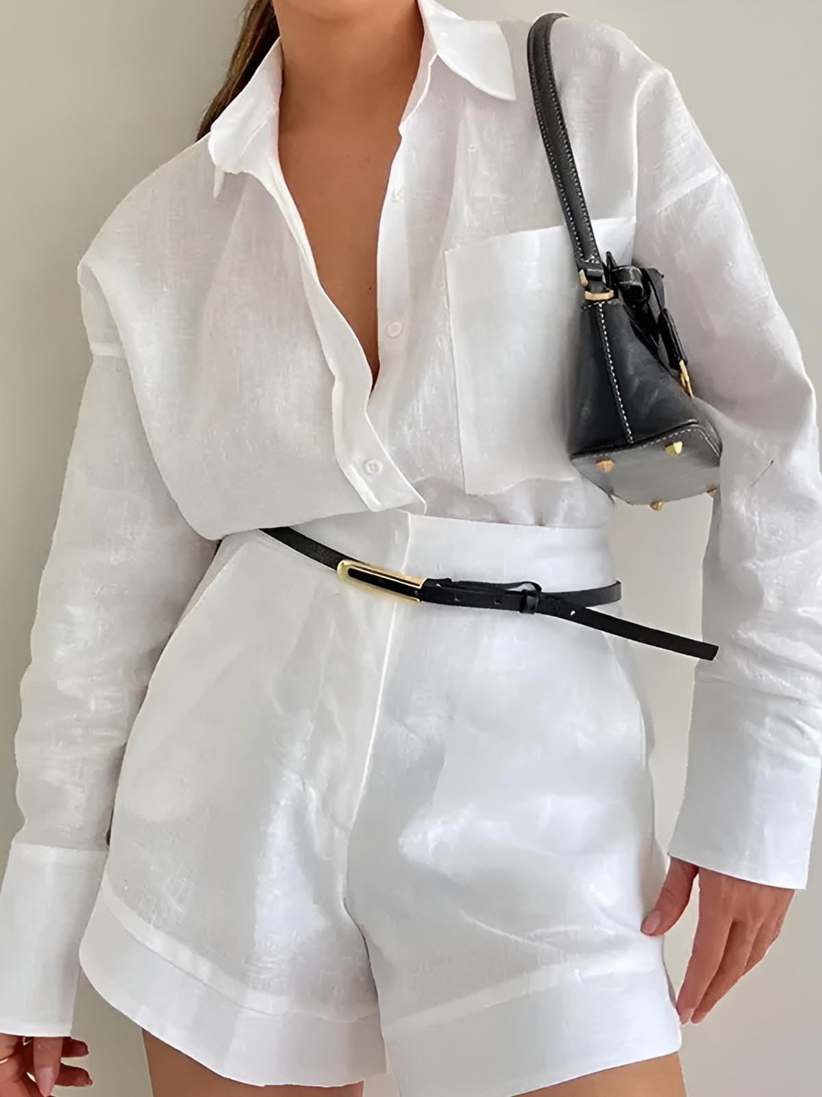Dona | Tweedelige Katoenen Set voor Dames – Blouse & Shorts – Zomerlook