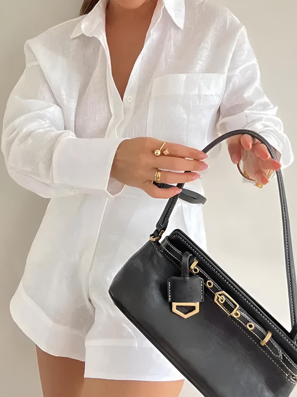 Dona | Tweedelige Katoenen Set voor Dames – Blouse & Shorts – Zomerlook