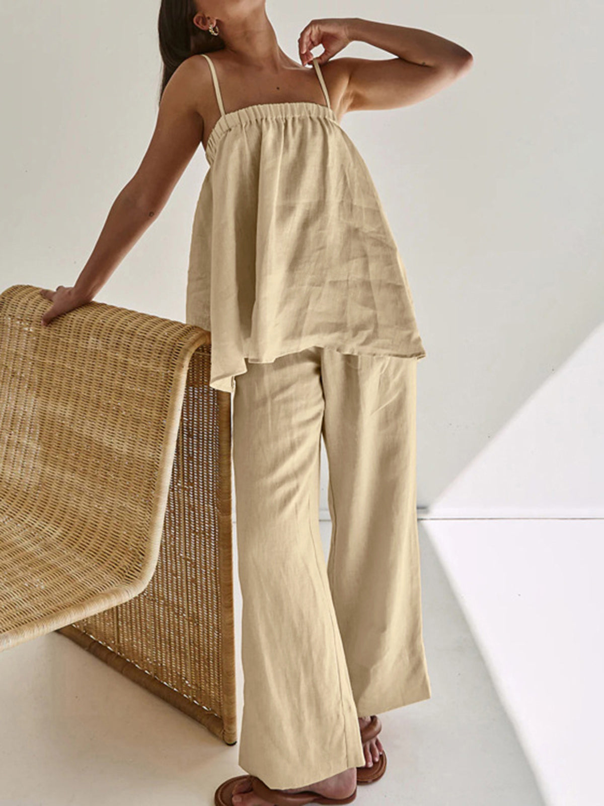 Nieva | Casual Tweedelige Set voor Dames Katoen & Linnen – Zomeroutfit