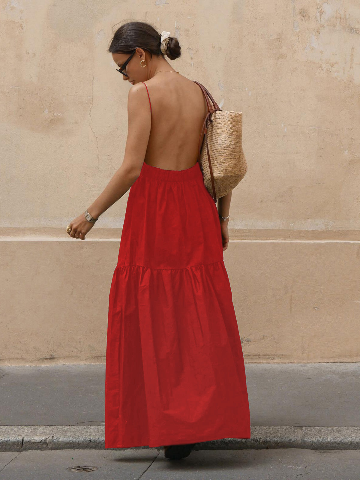 Nowy | Luchtige Maxi Jurk met Open Rug