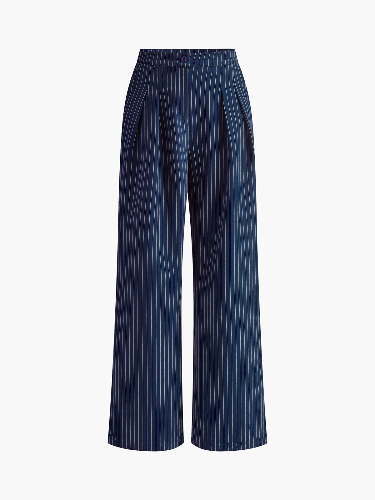 Hedy | Gestreepte Plooi Wide-Leg Broek voor Dames – Hoge Taille, Elegant