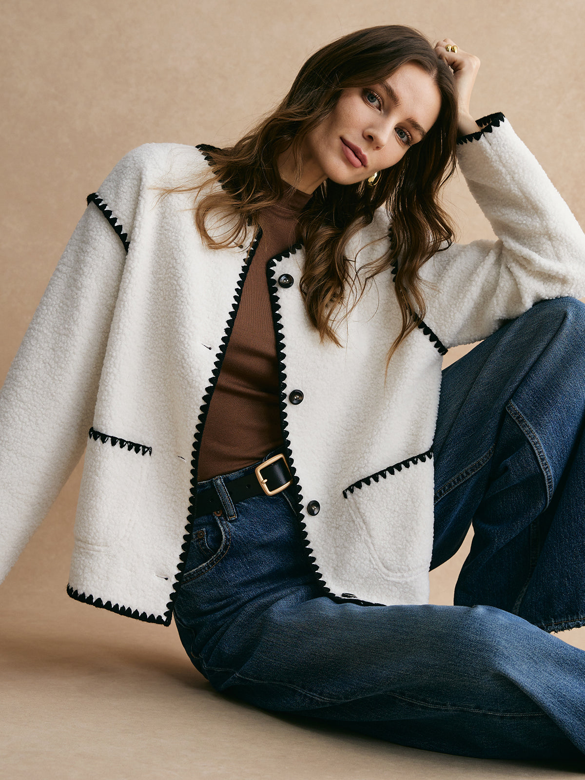 Jolente | Contrast Fleece Jas van Minky Fleece – Zacht & Warm