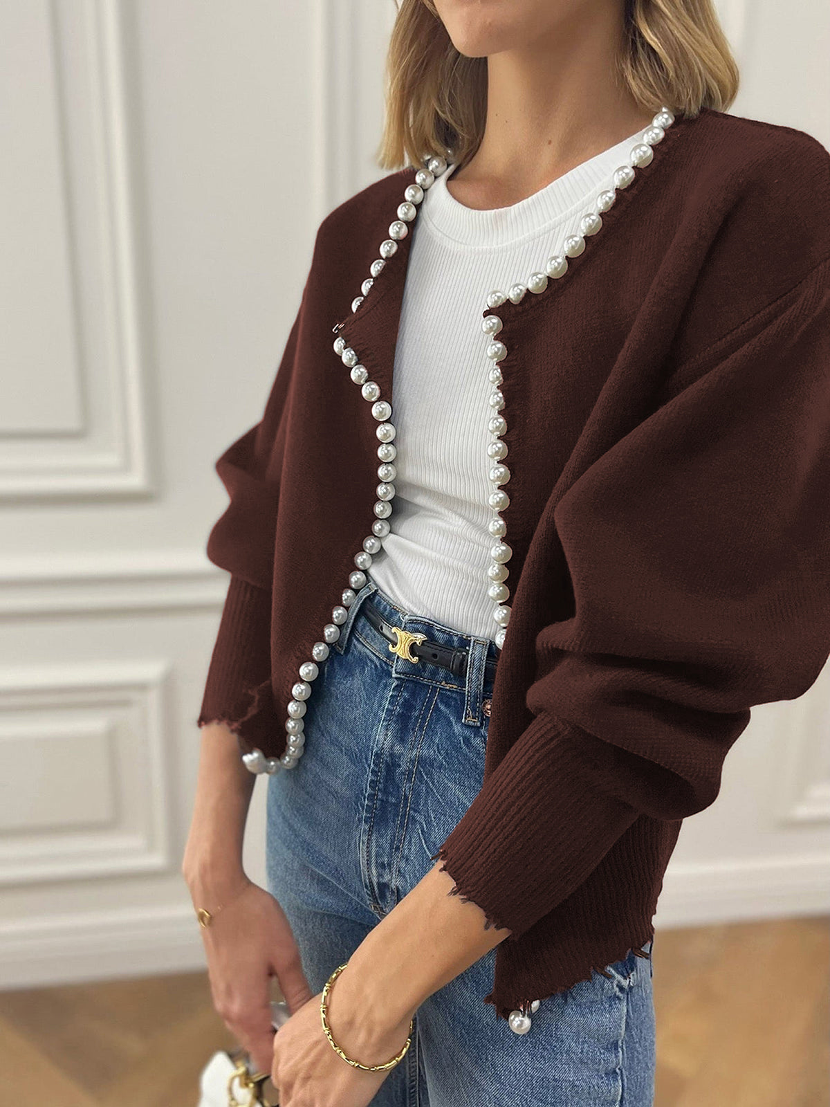 Frederique | Comfortabel Vest voor Dames met Parels
