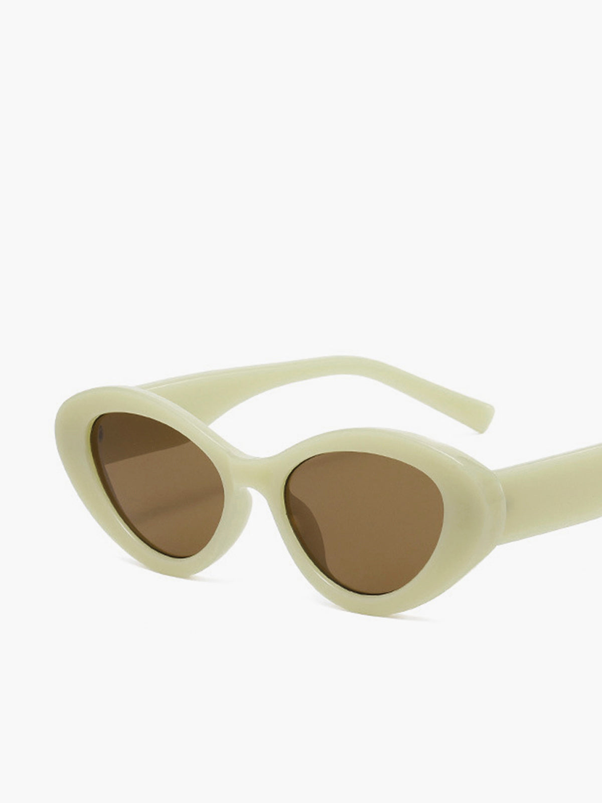 Trendy Cream Cat-Eye Zonnebril voor Dames - Vintage Frame