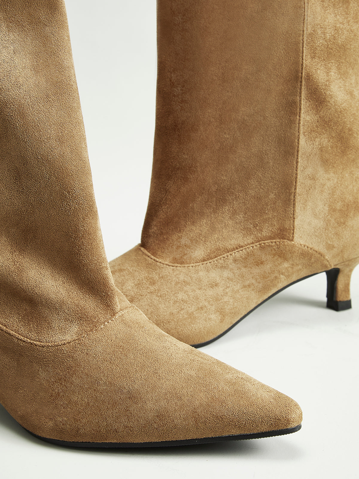 Dunyana | Suede Dameslaarzen met Kitten Hak